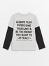 LC Waikiki Crew Neck Printed Long Sleeve Boy T-shirt